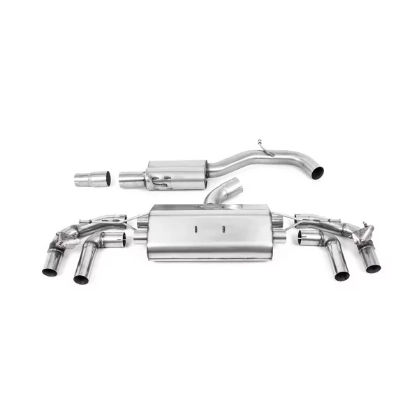 Escape después del filtro de partículas Milltek SSXVW633 para Volkswagen Golf, colas GT-80 de titanio quemado