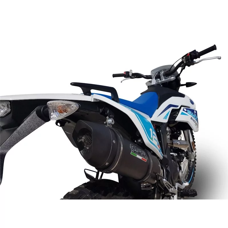 GPR EXHAUST SYSTEM MD. 6. FUNE Scarico Compatibile con Smx 125 Enduro 2018/20, E4 Furore Evo4 Terminale Omologato con Raccordo