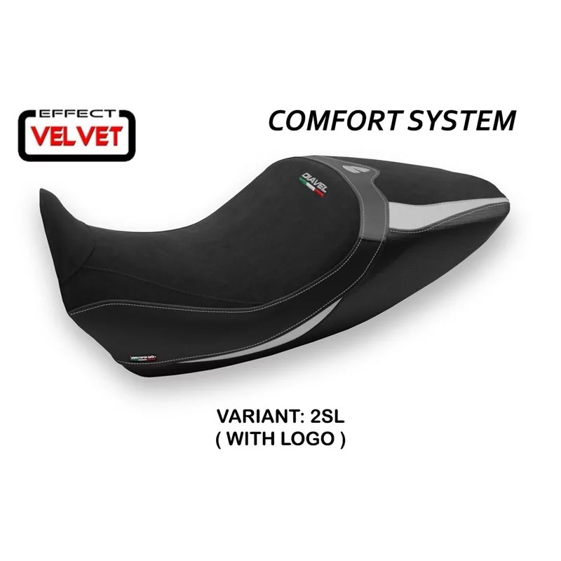 Funda de Asiento con Ducati Diavel 1260 (19-21) - Saranda 1 sistema de Comfort de terciopelo Funda de Asiento con Ducati Diavel 1260 (19-21) - Saranda 1 sistema de Comfort de terciopelo