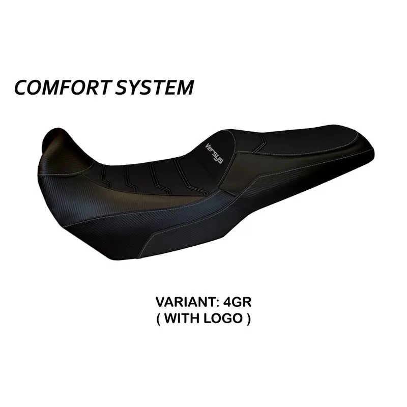Funda de Asiento con Kawasaki Versys 1000 (11-18) - Lampedusa Total Black sistema de Comfort Funda de Asiento con Kawasaki Versys 1000 (11-18) - Lampedusa Total Black sistema de Comfort