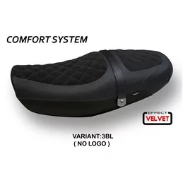 Funda de Asiento con Kawasaki Z 900 RS (18-21) - Natal Total Black sistema de Comfort de terciopelo