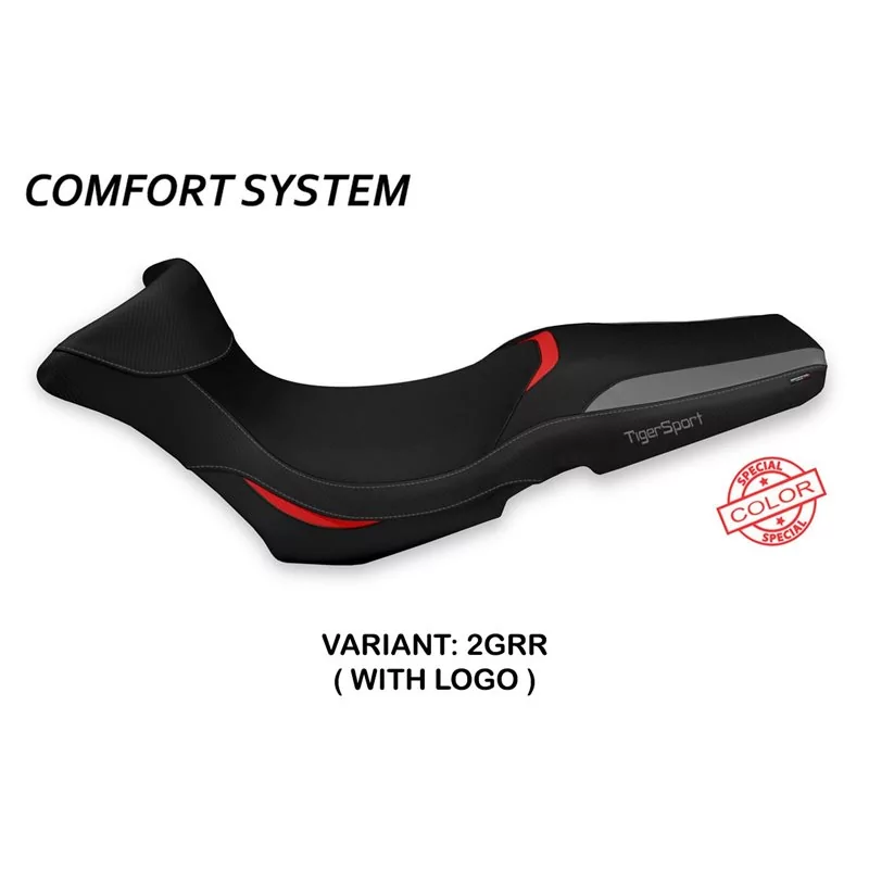 Funda de Asiento con Triumph Tiger 1050 Sport (13-20) - Gergei sistema de Comfort de Color Especial Funda de Asiento con Triumph Tiger 1050 Sport (13-20) - Gergei sistema de Comfort de Color Especial