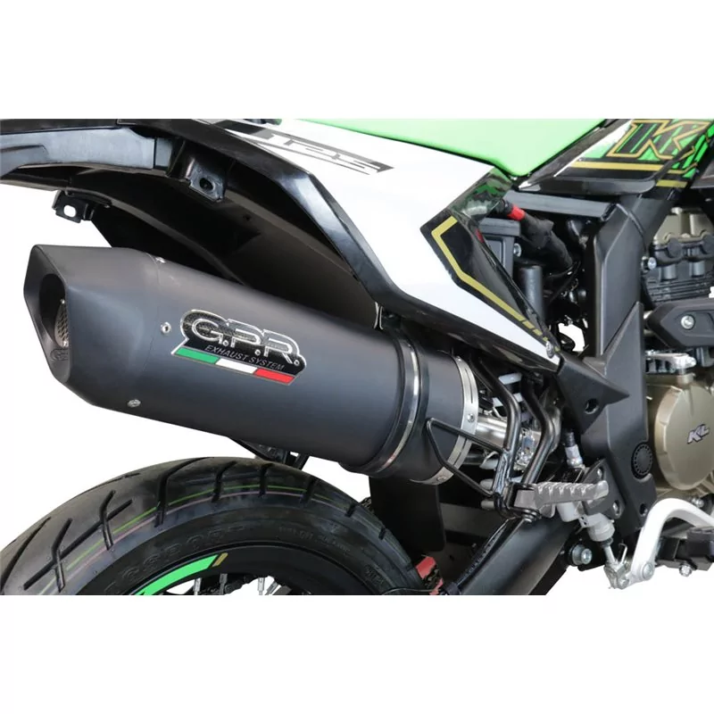 GPR EXHAUST SYSTEM Scarico - 83.E Terminale Omologato con Raccordo,compatibile con DUKE 125 2017/18, Furore Nero