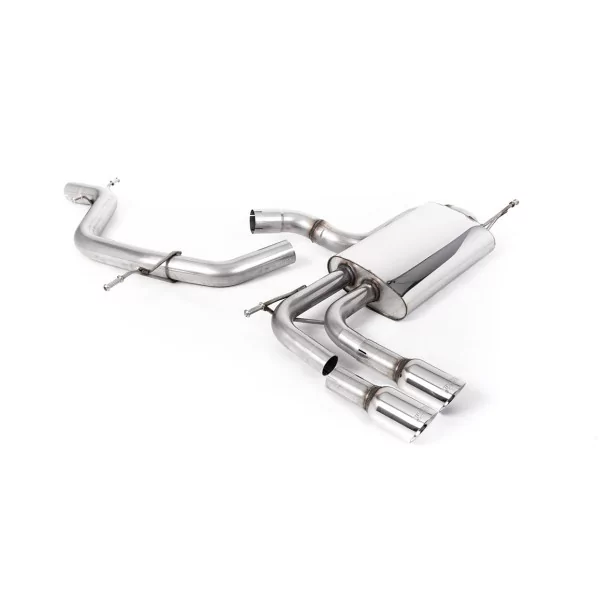 Échappement cat-back Milltek SSXAU638 pour Audi A3 2.0T FSI 2WD 5 door Sportback, embouts GT-80 polis