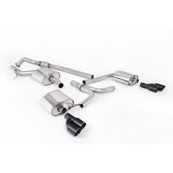 Milltek SSXAU665 cat-back exhaust for Audi, black GT-80 tips