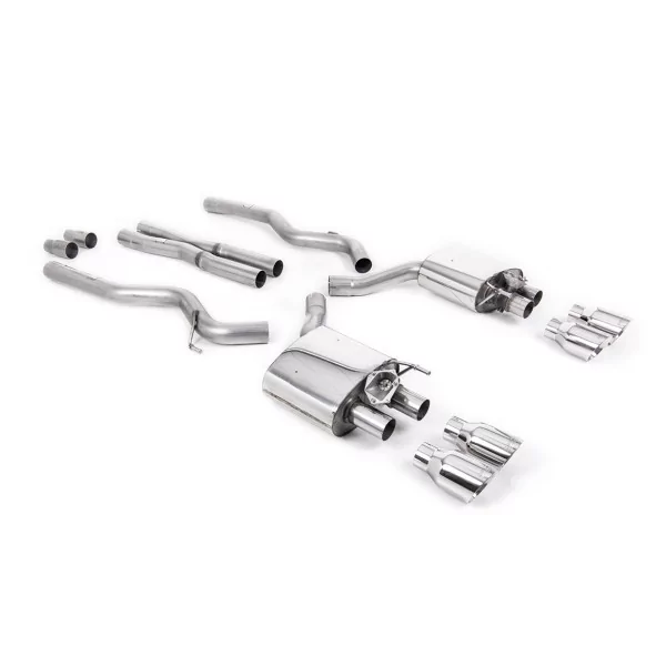 Milltek SSXFD282 cat-back exhaust for Ford Mustang 5.0 V8 GT, polished GT-100 tips