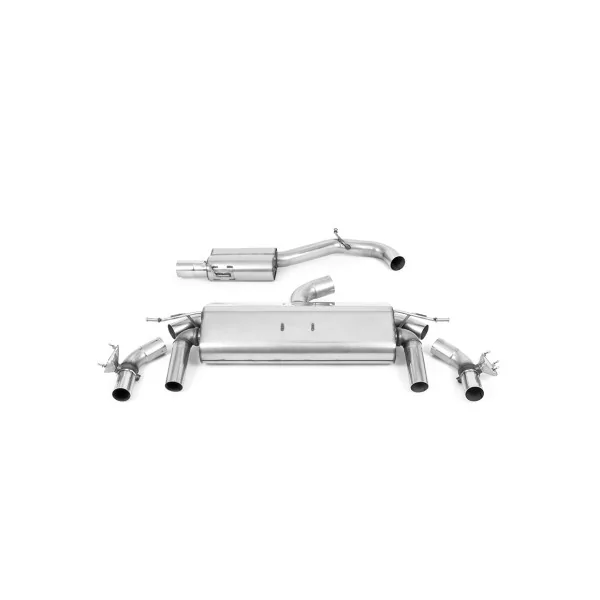 Échappement cat-back Milltek SSXVW594 pour Volkswagen T-Roc R 2.0TSI 300ps, embouts GT-100 titane