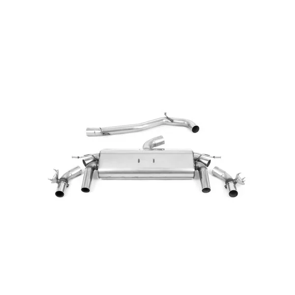 Escape cat-back Milltek SSXVW600 para Volkswagen T-Roc R 2.0TSI 300ps, colas GT-100 de titanio quemado