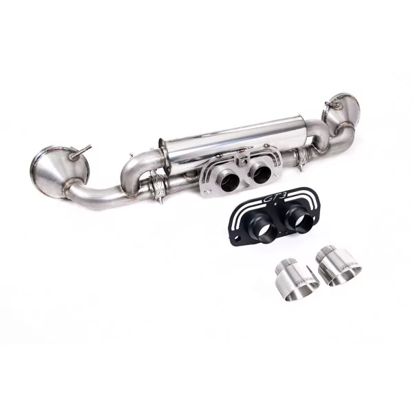 Milltek SSXPO172 rear silencer for Porsche 992.1 GT3, polished GT-100 tips