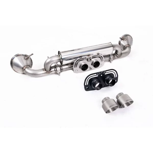 Milltek SSXPO174 rear silencer for Porsche 992.1 GT3, titanium GT-100 tips