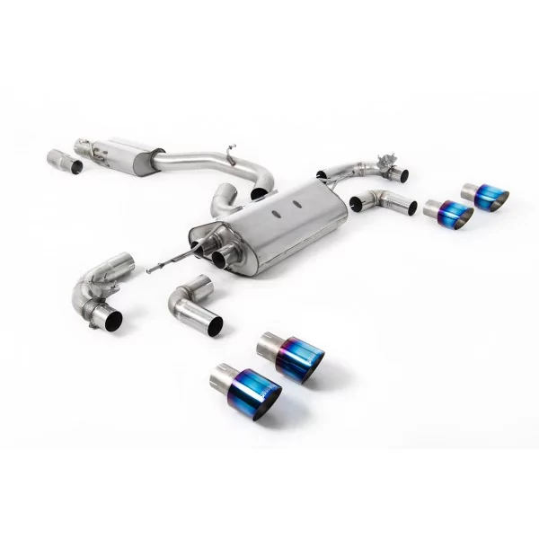 Milltek SSXVW654 cat-back exhaust for Volkswagen Golf, burnt titanium GT-100 tips