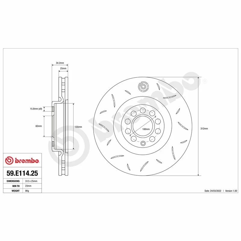 Brembo 59.E114.25 TY3