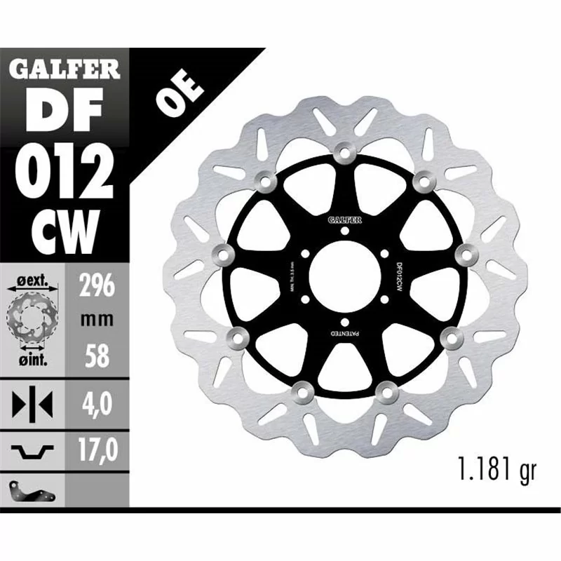 Galfer DF012CW Disque De Frein Wave Floatech