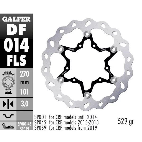 Galfer DF014FLS Disque de Frein Wave Flottant
