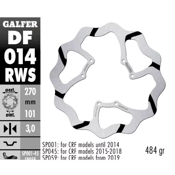 Galfer DF014RWS Bremsscheibe Wave Fixiert