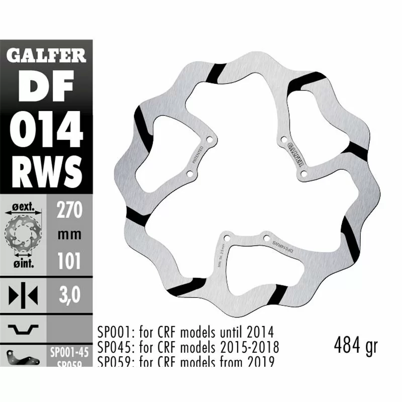 Galfer DF014RWS Brake Disco Wave Fixed