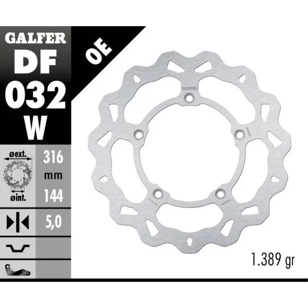 Galfer DF032W Brake Disc Wave Fixed