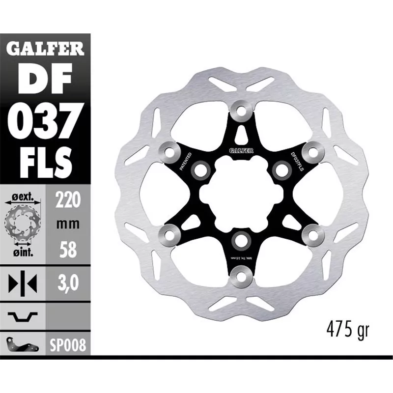 Galfer DF037FLS Disco de Freno Wave Flotante Galfer DF037FLS Disco de Freno Wave Flotante