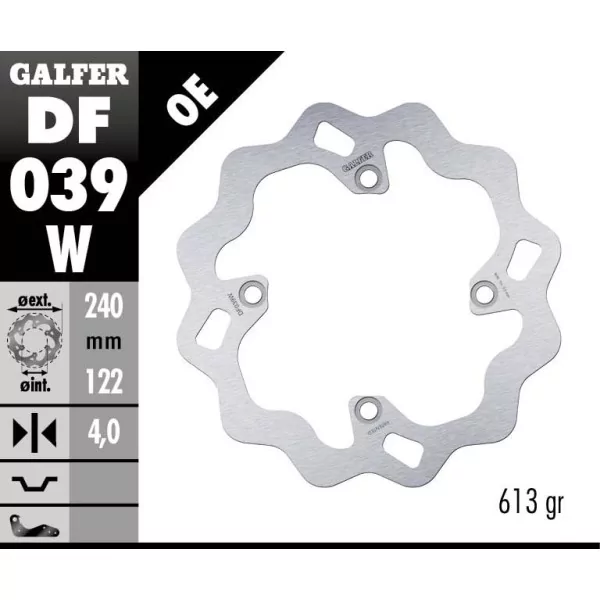 Galfer DF039W Brake Disc Wave Fixed