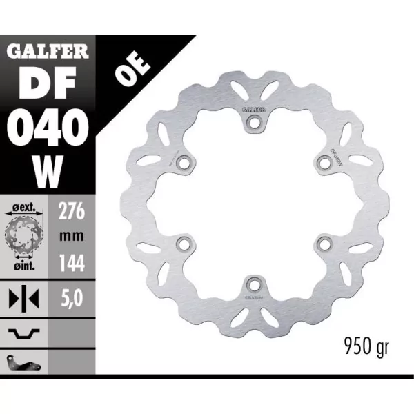 Galfer DF040W Brake Disc Wave Fixed