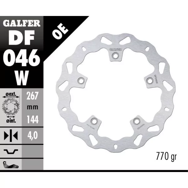 Galfer DF046W Brake Disc Wave Fixed