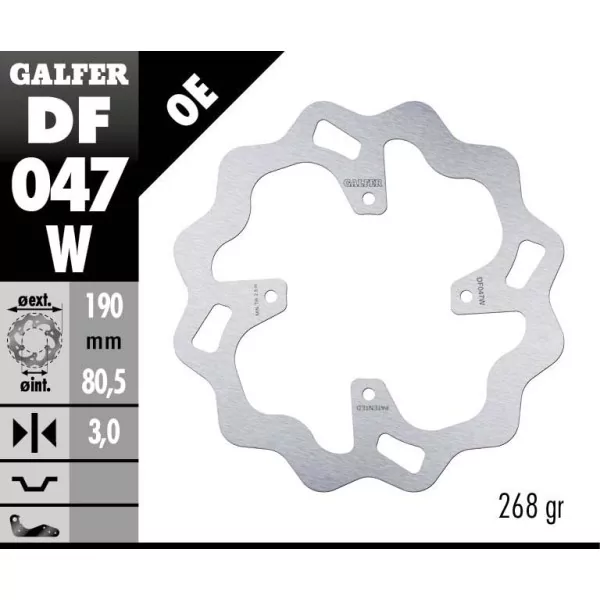 Galfer DF047W Brake Disc Wave Fixed