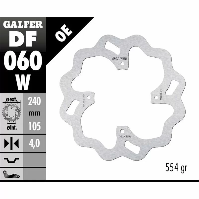 Galfer DF060W Disque De Frein Wave Fixe