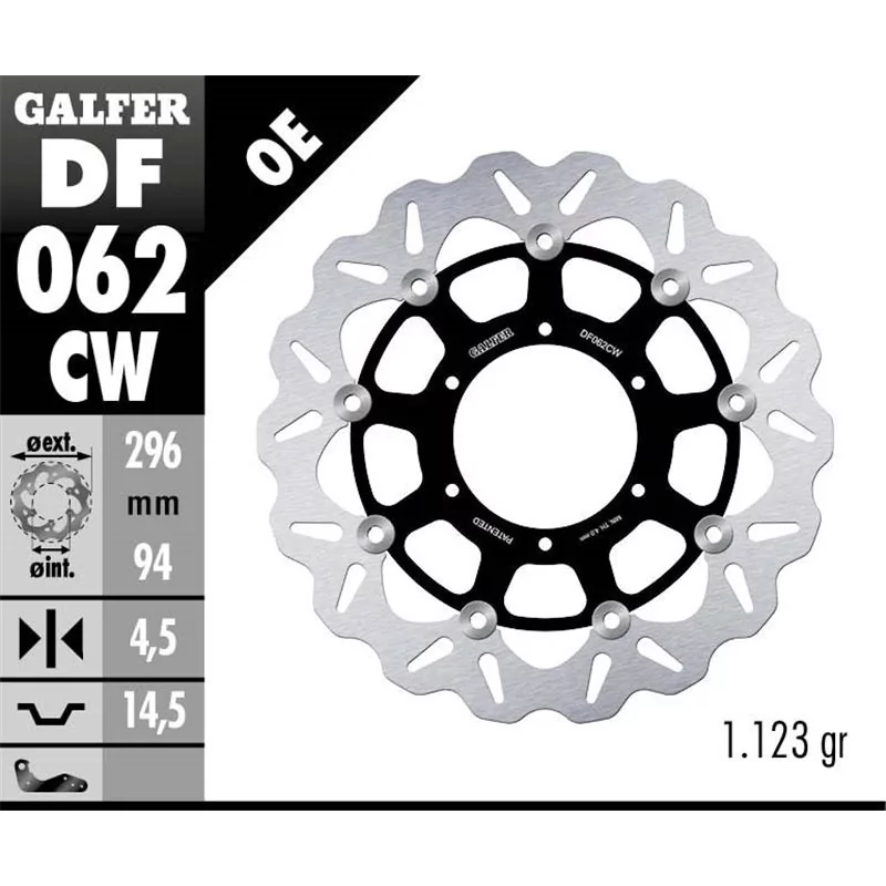 Galfer DF062CW Disque de Frein Wave Flottant Galfer DF062CW Disque de Frein Wave Flottant