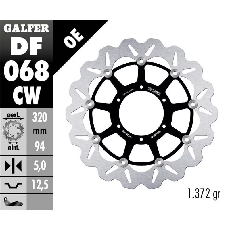 Galfer DF068CW Bremsscheibe Wave Schwimmend