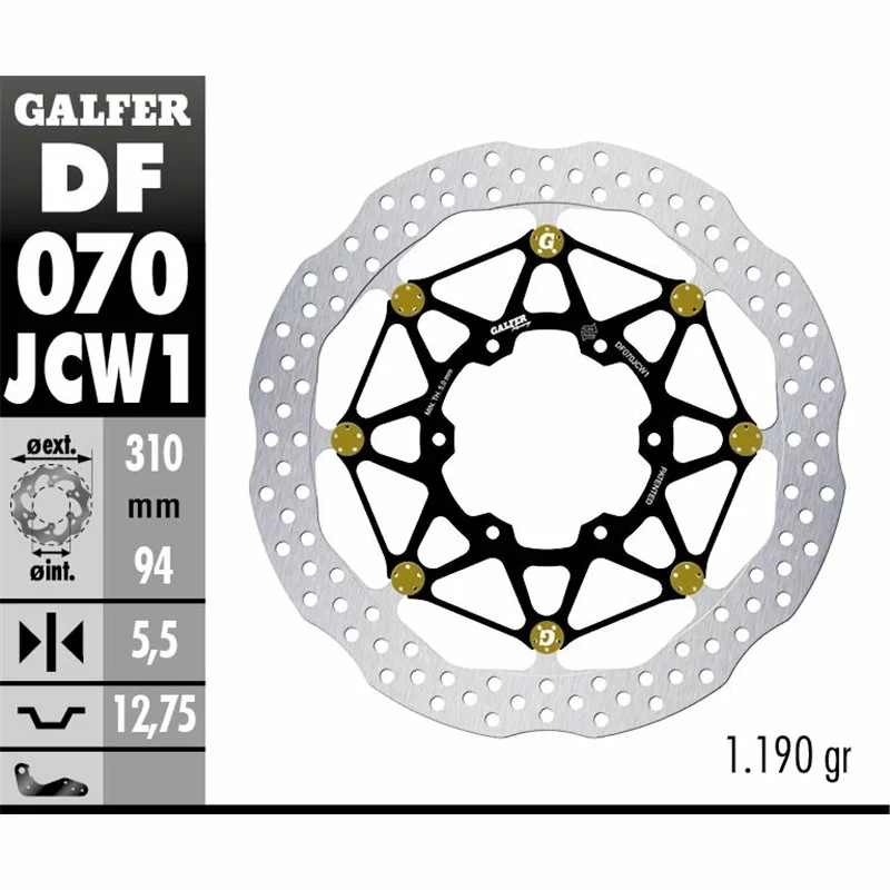 Galfer DF070JCW1G03 Brake Disc Wave Floatech