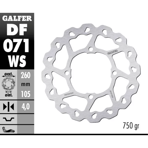 Galfer DF071WS Brake Disc Wave Fixed
