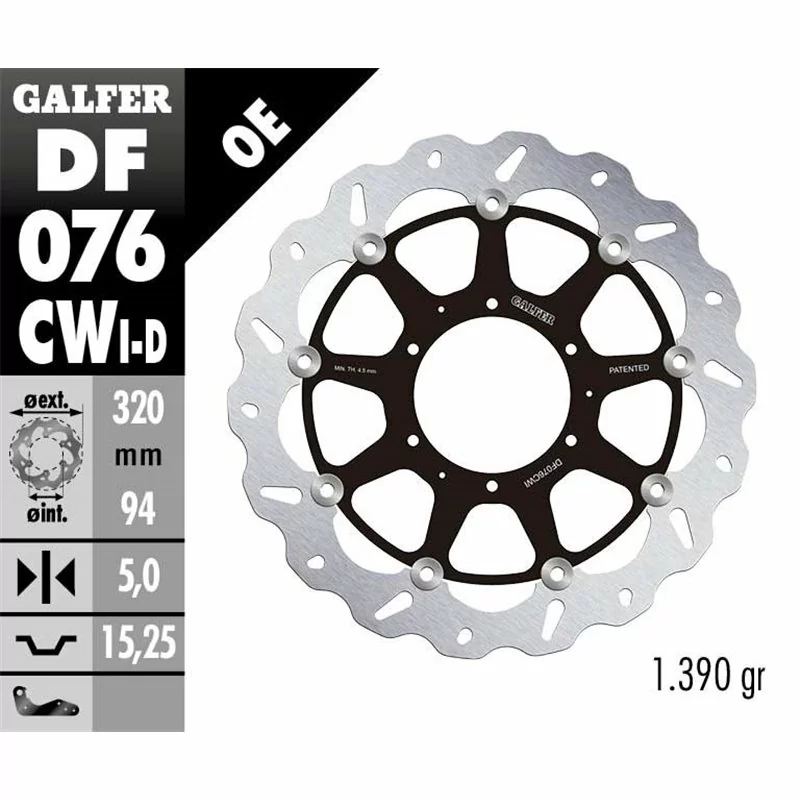 Galfer DF076CWI Brake Disc Wave Floating