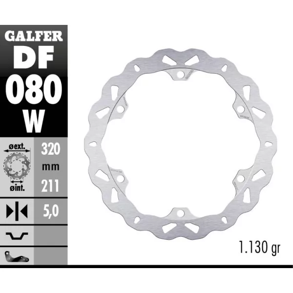 Galfer DF080W Brake Disc Wave Fixed