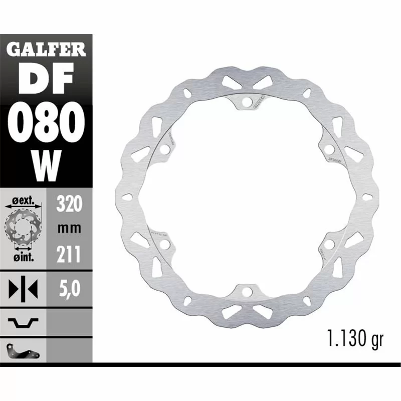 Galfer DF080W Brake Disco Wave Fixed