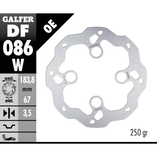 Galfer DF086W Brake Disc Wave Fixed