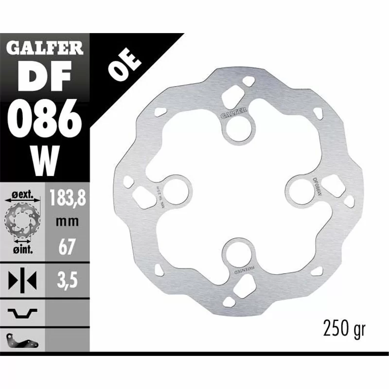 Galfer DF086W Bremsscheibe Wave Fixiert