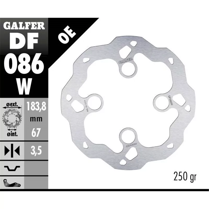 Galfer DF086W Disque De Frein Wave Fixe Galfer DF086W Disque De Frein Wave Fixe
