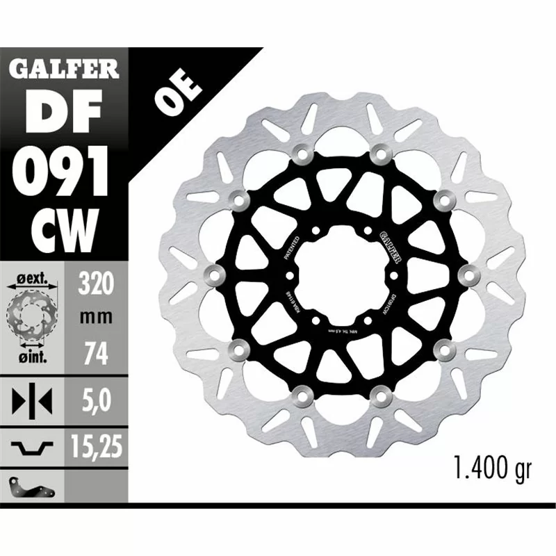 Galfer DF091CW Brake Disc Wave Floating