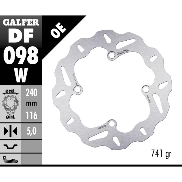 Galfer DF098W Brake Disc Wave Fixed