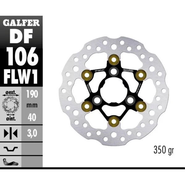 Galfer DF106FLW1 Bremsscheibe Wave Schwimmend