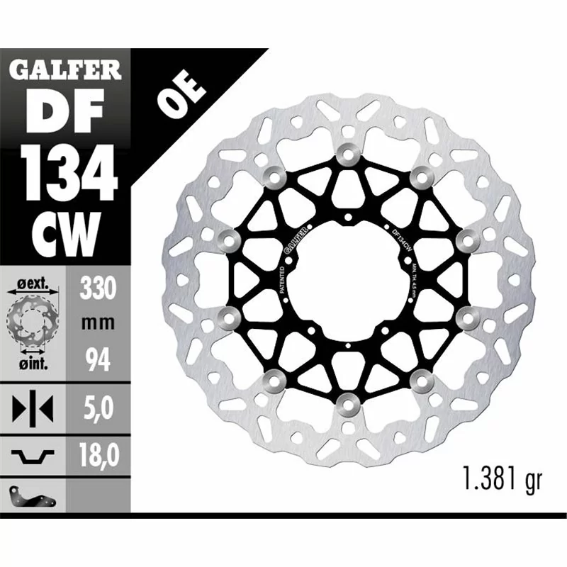 Galfer DF134CW Brake Disc Wave Floating
