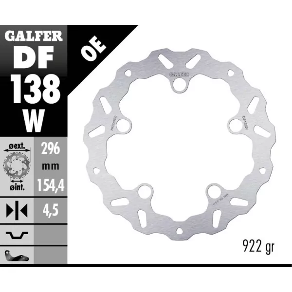 Galfer DF138W Brake Disc Wave Fixed