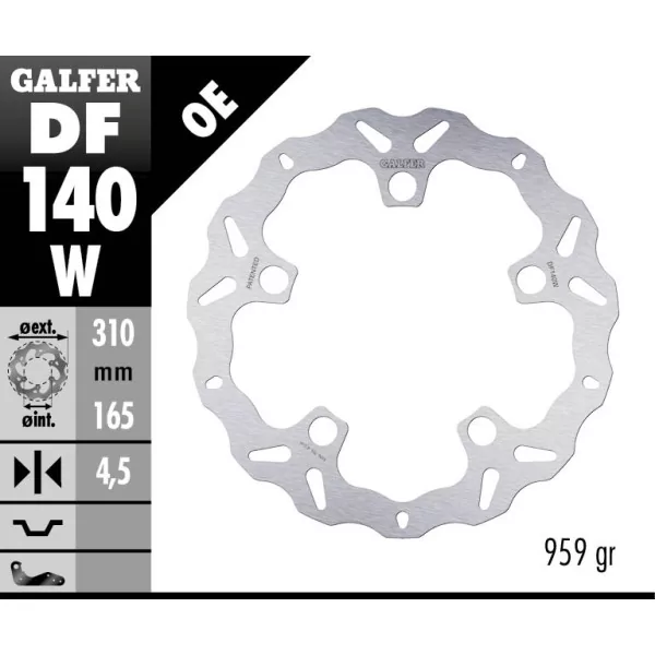 Galfer DF140W Brake Disc Wave Fixed
