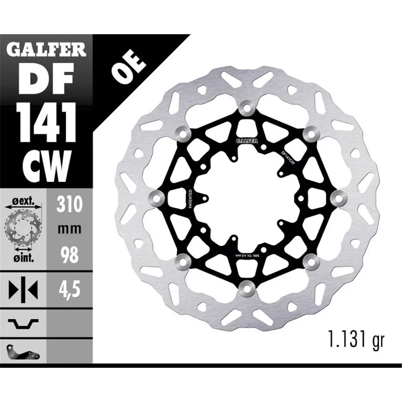 Galfer DF141CW Disque de Frein Wave Flottant Galfer DF141CW Disque de Frein Wave Flottant