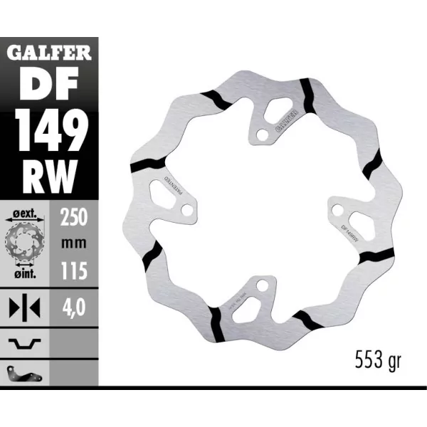 Galfer DF149RW Bremsscheibe Wave Fixiert