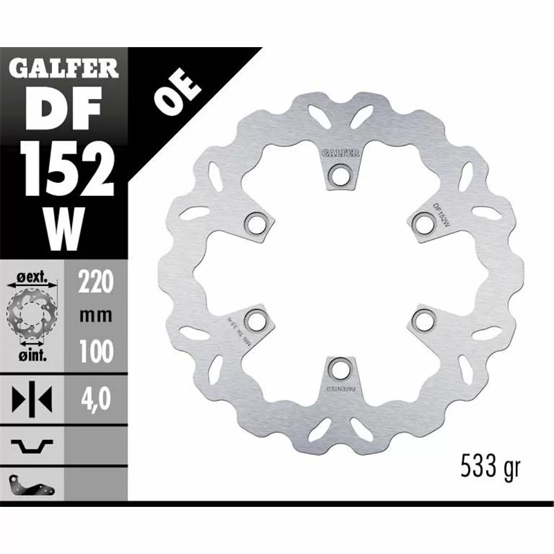 Galfer DF152W Brake Disco Wave Fixed