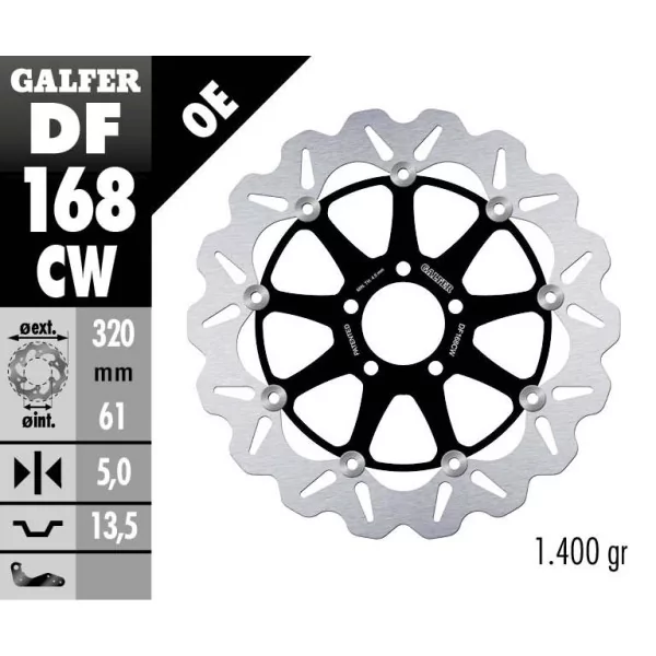 Galfer DF168CW Bremsscheibe Wave Schwimmend