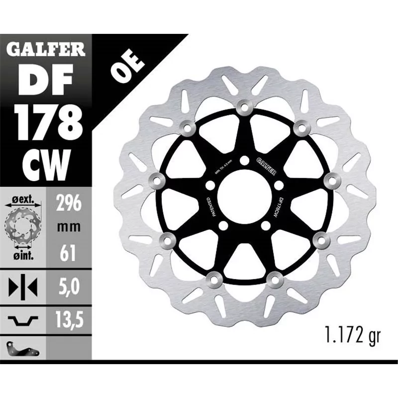 Galfer DF178CW Disco Freno Wave Flottante Galfer DF178CW Disco Freno Wave Flottante