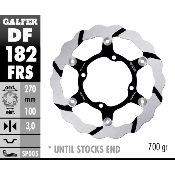 Galfer DF182FRS Disque de Frein Wave Flottant