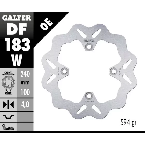 Galfer DF183W Brake Disc Wave Fixed